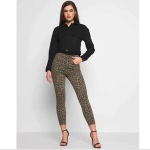 Good American Leopard Print Good Waist Crop Jeans Jeggings size 12/31 nwt